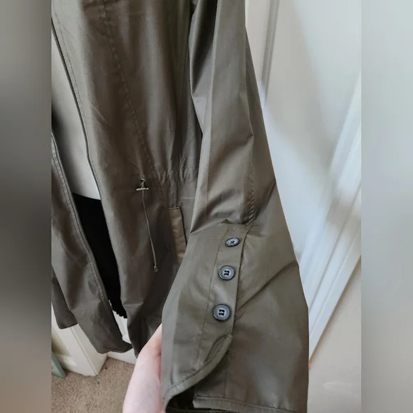 Pile Ou Face Paris Lined Trench/Jacket size 8/T4 | Like New | Muted Green - Picture 4 of 14